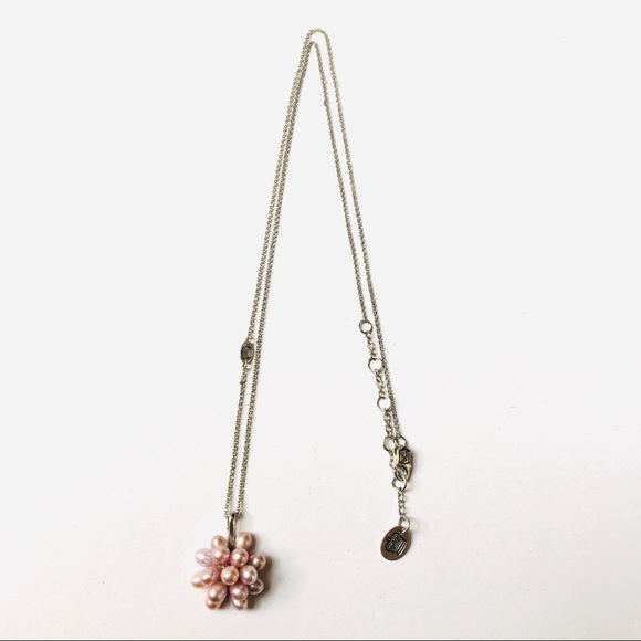 NWOT Juicy Couture Freshwater Pearl Pendant Silver Tone Chain Necklace - Picture 1 of 9